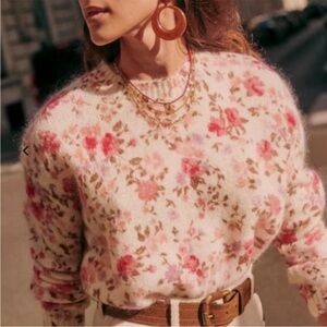 Sezane sweater, floral, size M